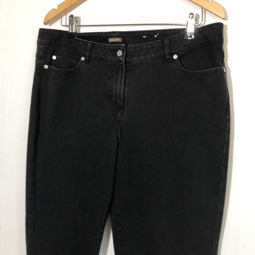 J McLaughlin Lexi Jeans Womens 14 Black Slim Tapered Legs Stretch Cotton - Picture 3 of 13